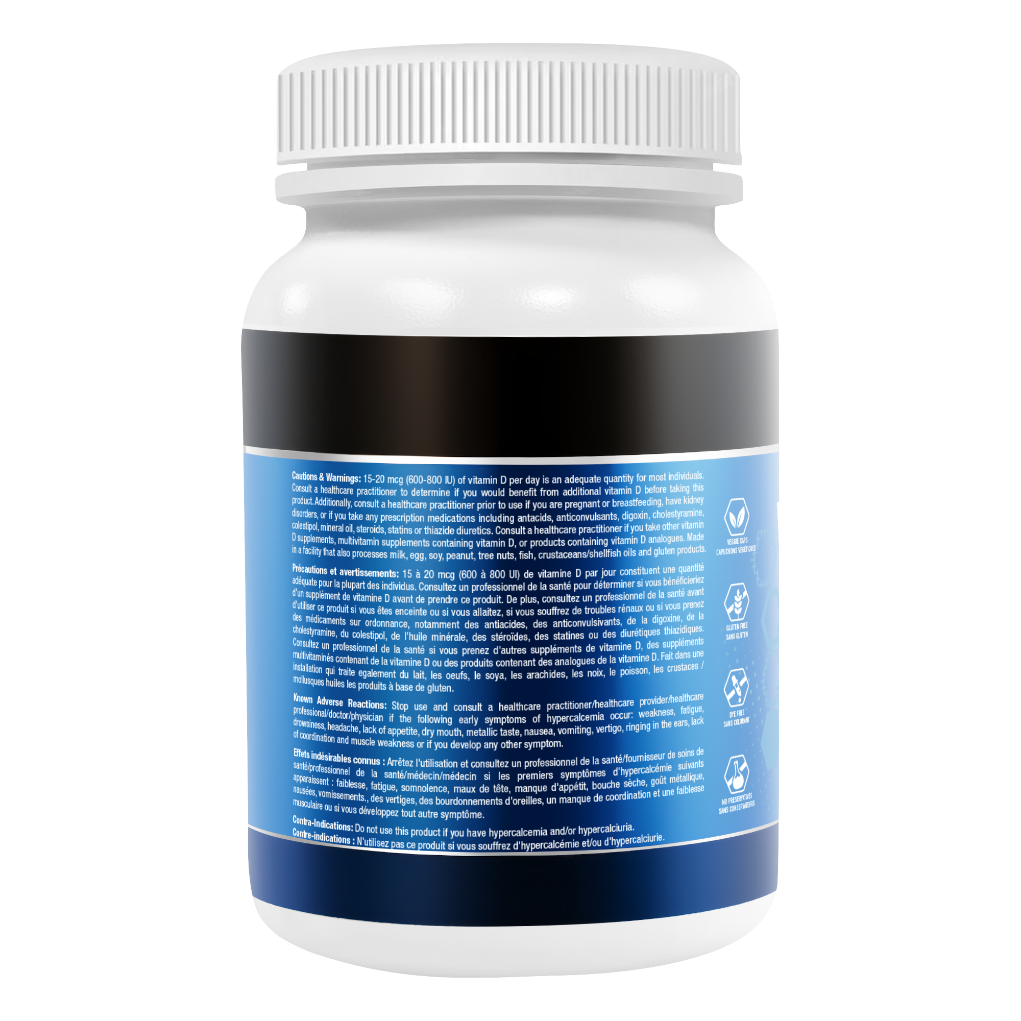 vitamin d bottle render, warnings panel