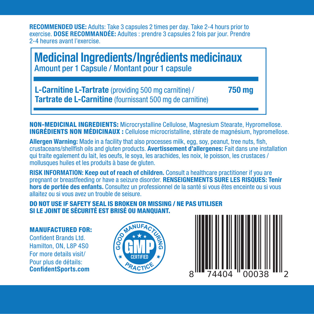 Confident Sports | L-Carnitine Confident Health Confident Sports | L-Carnitine Confident Health