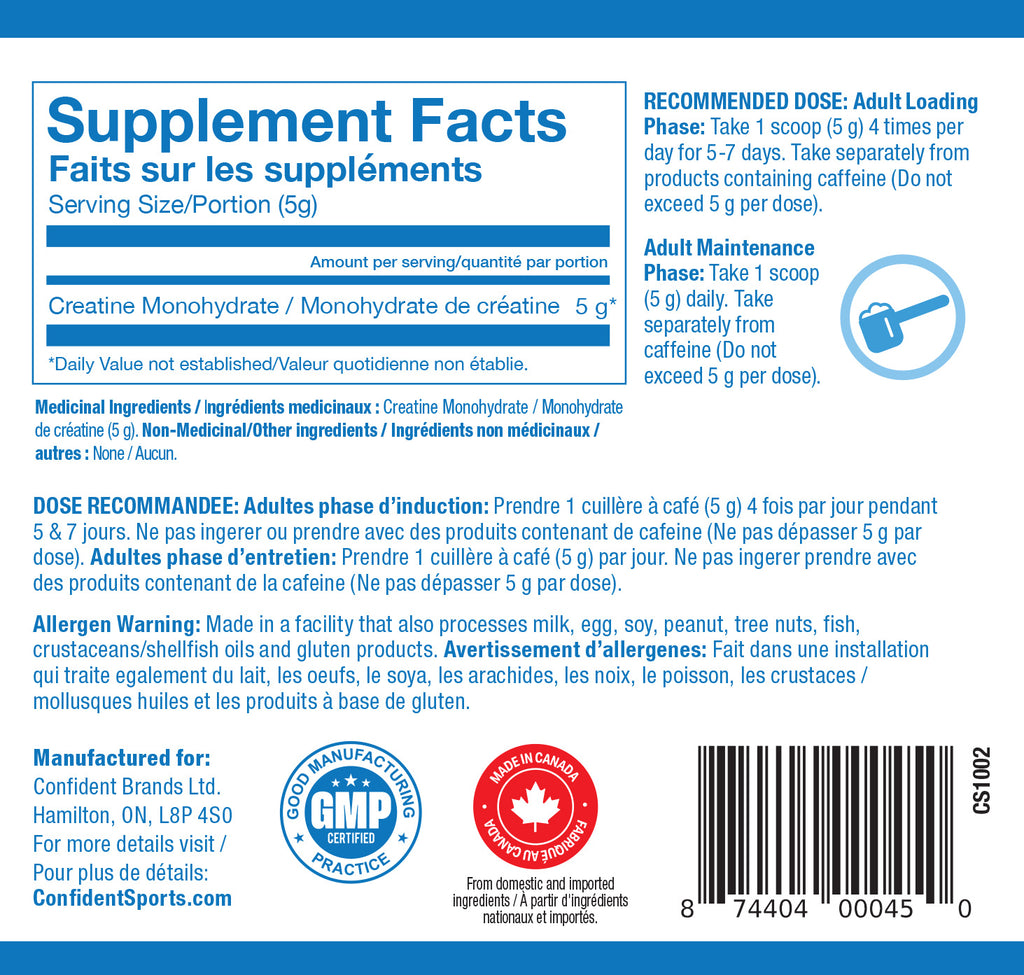 Creatine Monohydrate (125g, 450g, 480g, 1100g)
