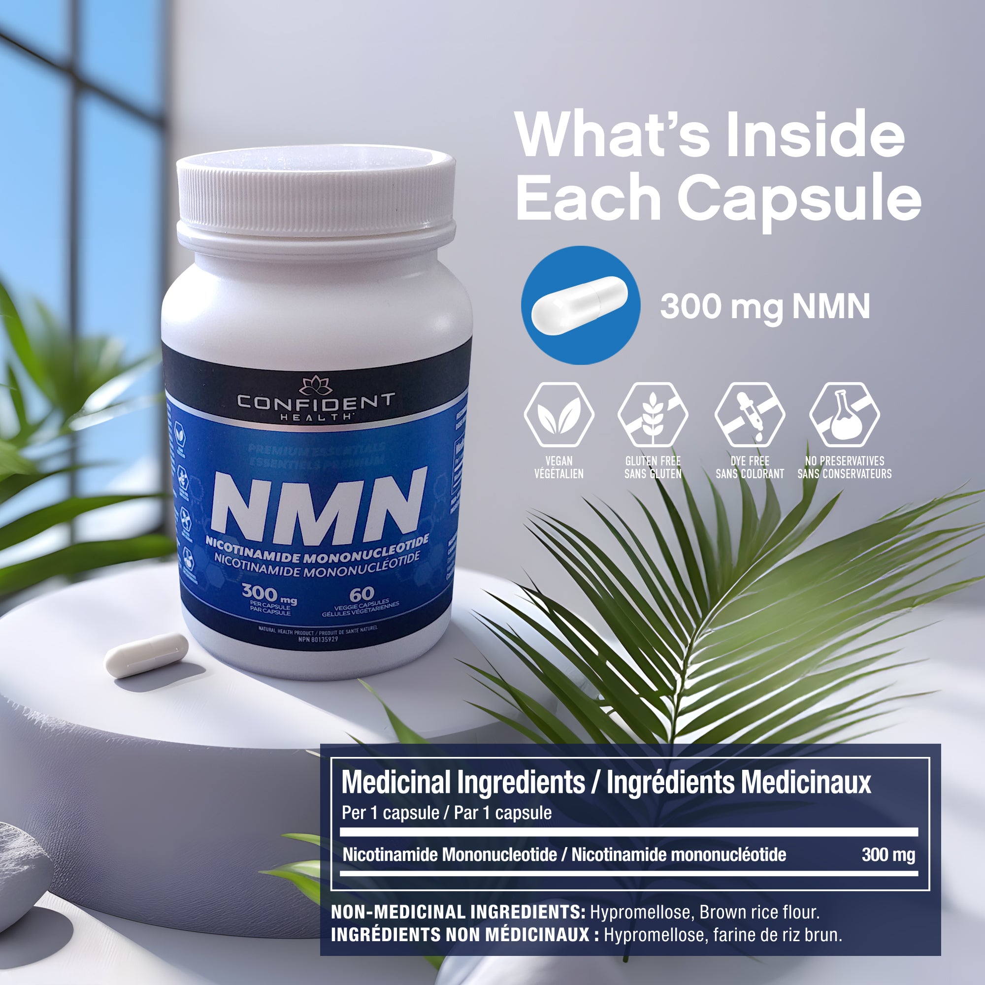 Nmn Raja Confident Health NMN 300 mg Nicotinamide Mononucleotide