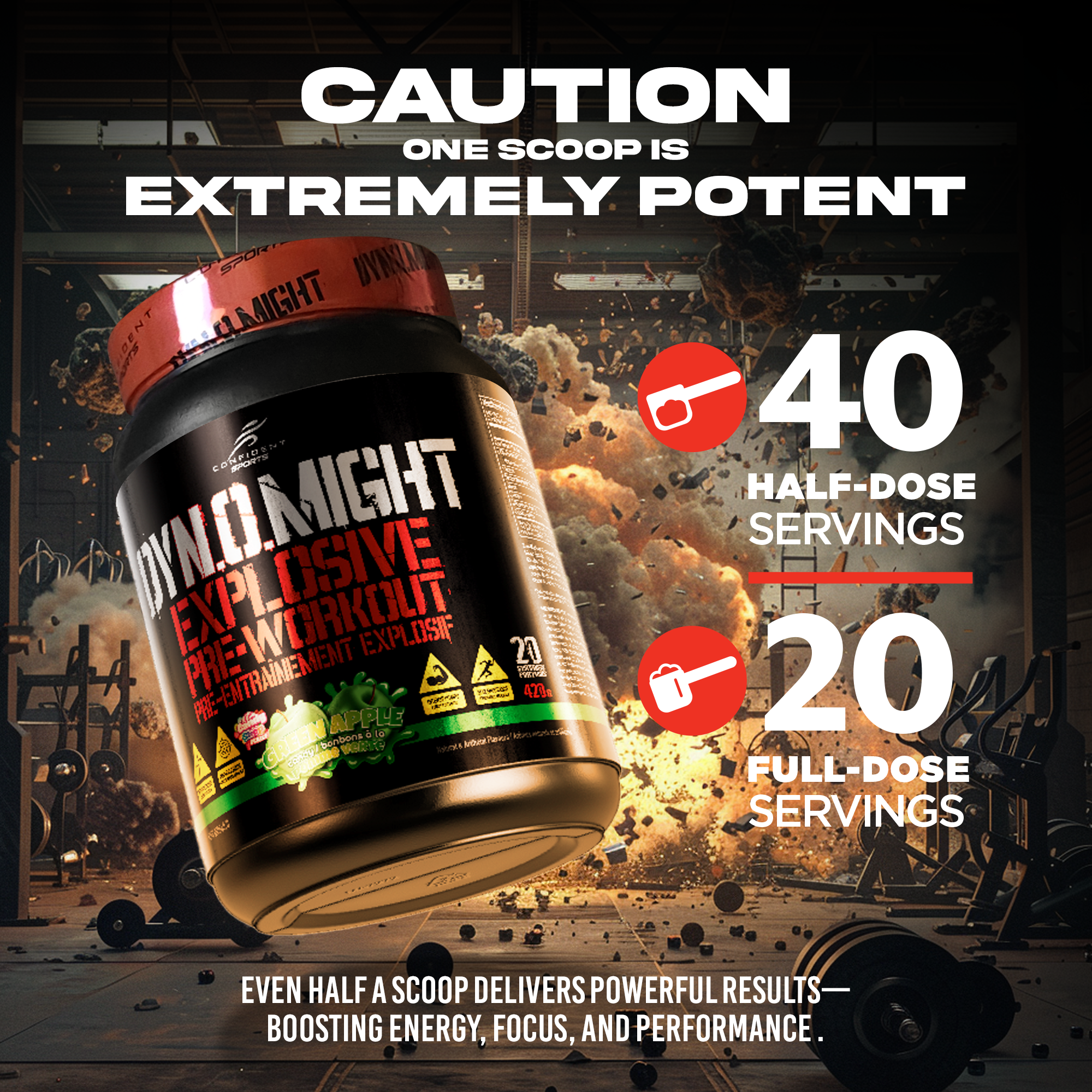 Dynomight Preworkout with FREE Shaker Cup